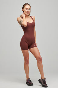 SCULPT ROMPER- BROWN