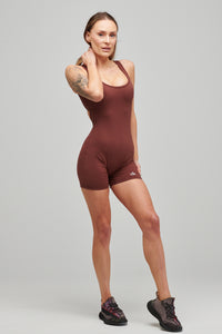 SCULPT ROMPER- BROWN