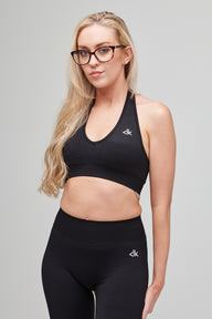 SNATCHED SEAMLESS SPORTS BRA- BLACK