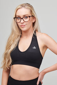 SNATCHED SEAMLESS SPORTS BRA- BLACK