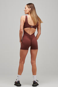 SCULPT ROMPER- BROWN